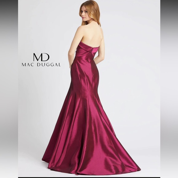 😍♥️Gorgeous Mac Duggal Strapless Taffeta Trumpet Gown ♥️😍 - Picture 2 of 12
